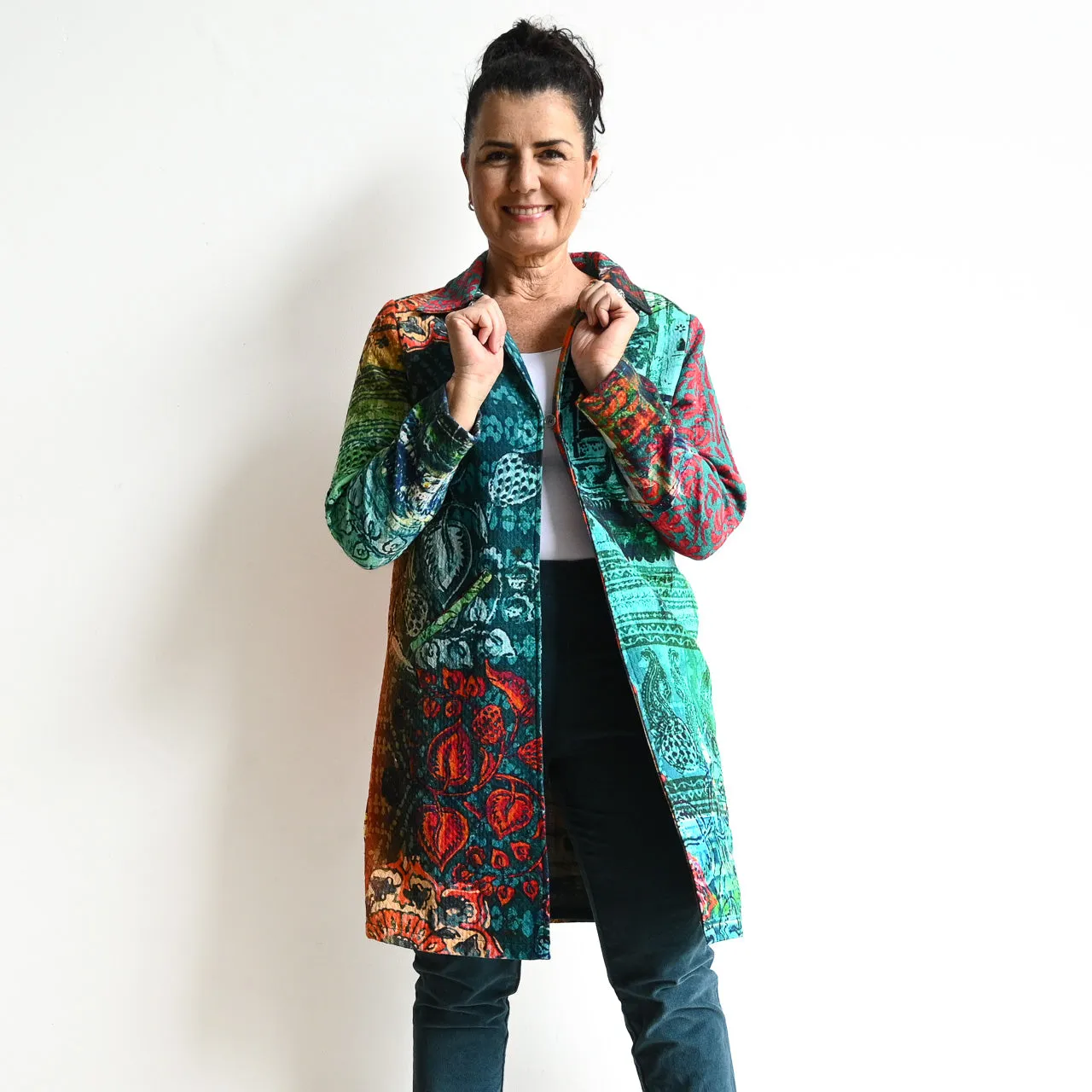 Gallery Coat Jacket by Orientique Australia - Emerald City - 62657