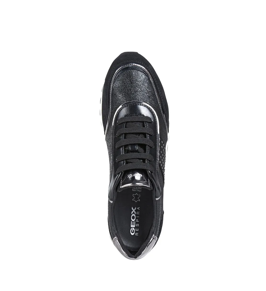 Geox ladies Tabelya Lace Up Sneaker Black