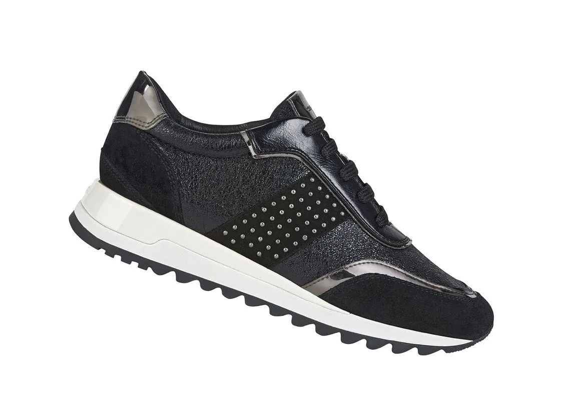 Geox ladies Tabelya Lace Up Sneaker Black