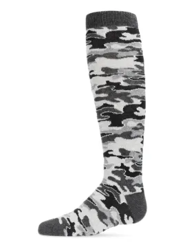 Girls' Lurex Camo Knee High Socks