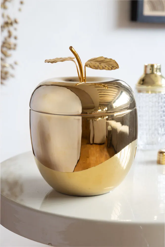 Gold Ceramic Apple Ice Bucket