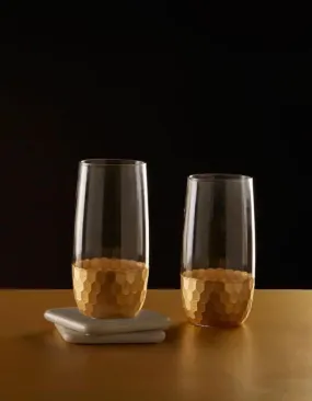 Gold Honeycomb Highball Glass