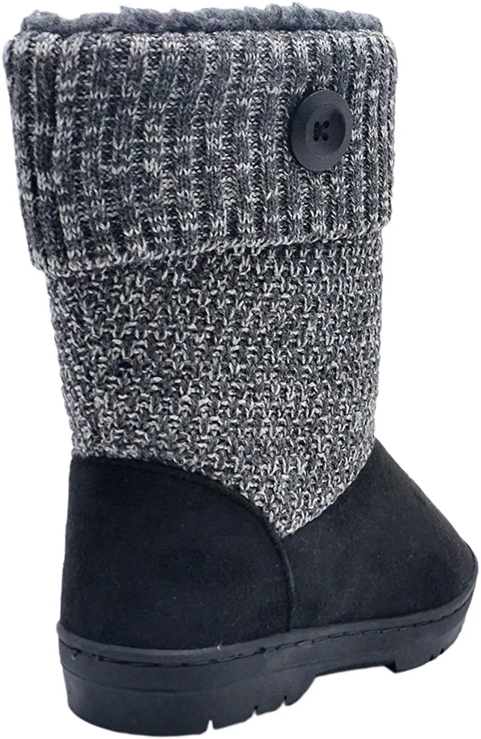 Gold Toe Womens 9.5 Inch� Mid Calf Microsuede Winter Boots with Chunky Knit Shaft