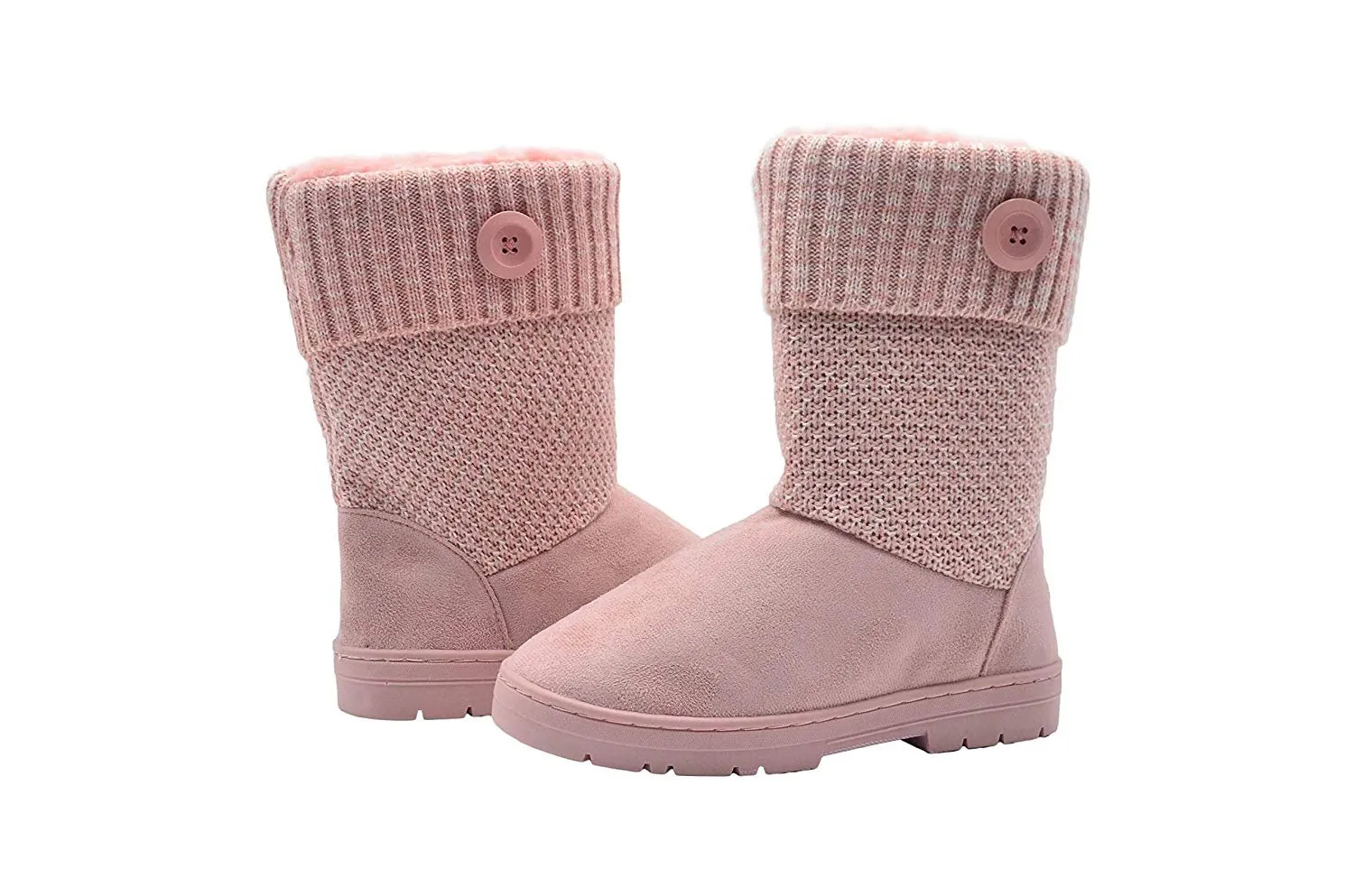 Gold Toe Womens 9.5 Inch� Mid Calf Microsuede Winter Boots with Chunky Knit Shaft