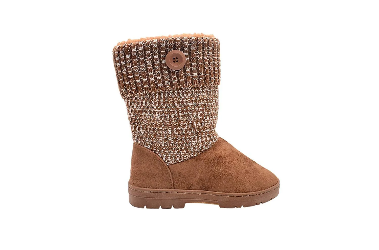 Gold Toe Womens 9.5 Inch� Mid Calf Microsuede Winter Boots with Chunky Knit Shaft