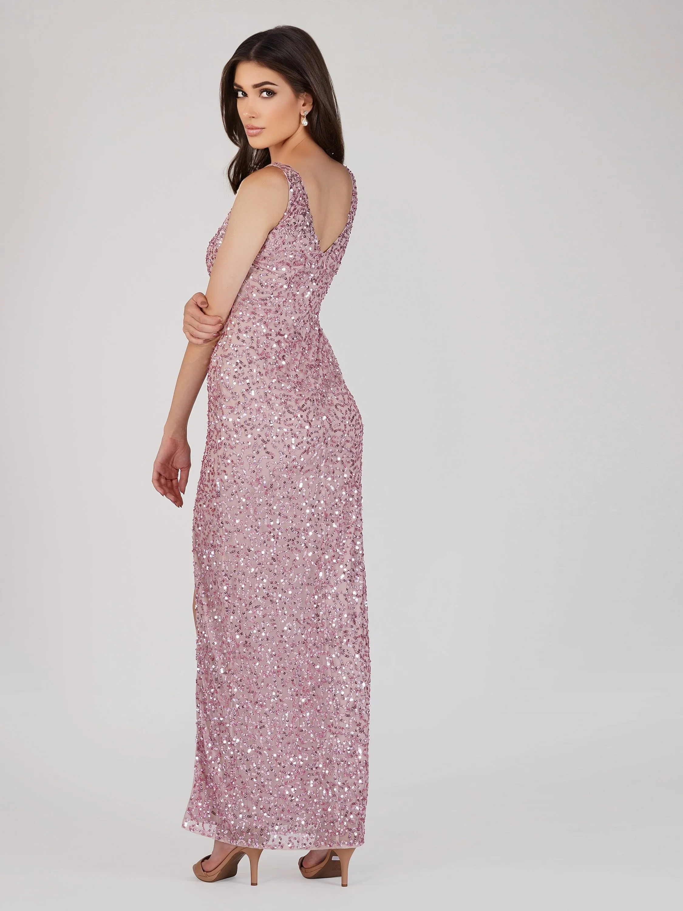 Greyson Pink Sequin Maxi Dress