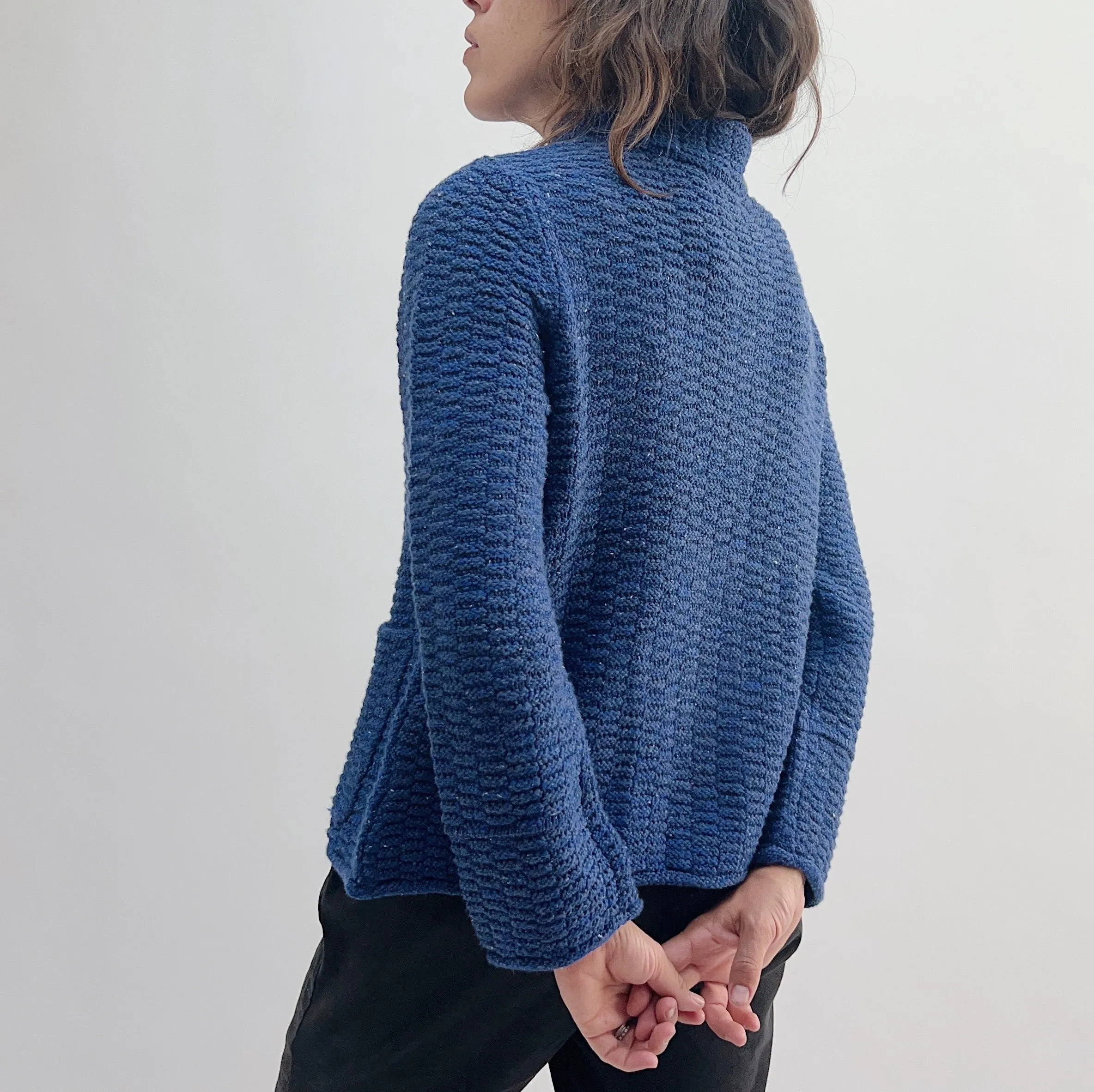 Habitat | Harvest Tweed Brick Stitch Cardigan Sweater in Sapphire