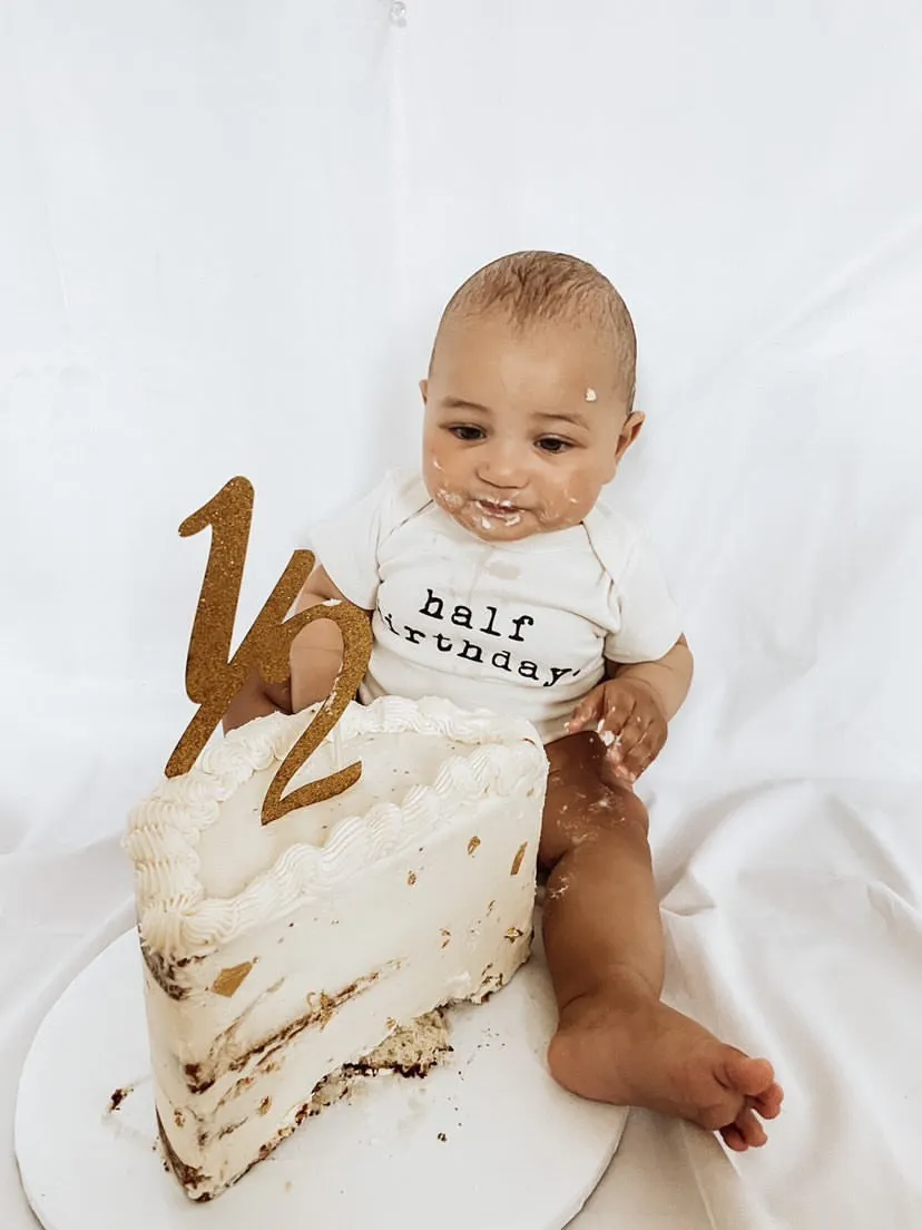 Half Birthday - Organic Cotton Bodysuit