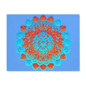 Hand-Drawn Mandala Art Placemat - Blue-Orange, 1pc