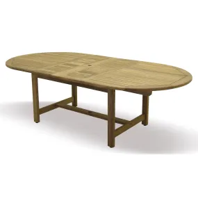 Harbour Teak Outdoor Patio Dining Table (Extendable Oval 71-95" with 2 Self Storing Butterfly Leaves)