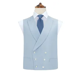 Hayward Pale Blue Geometric Wool Waistcoat