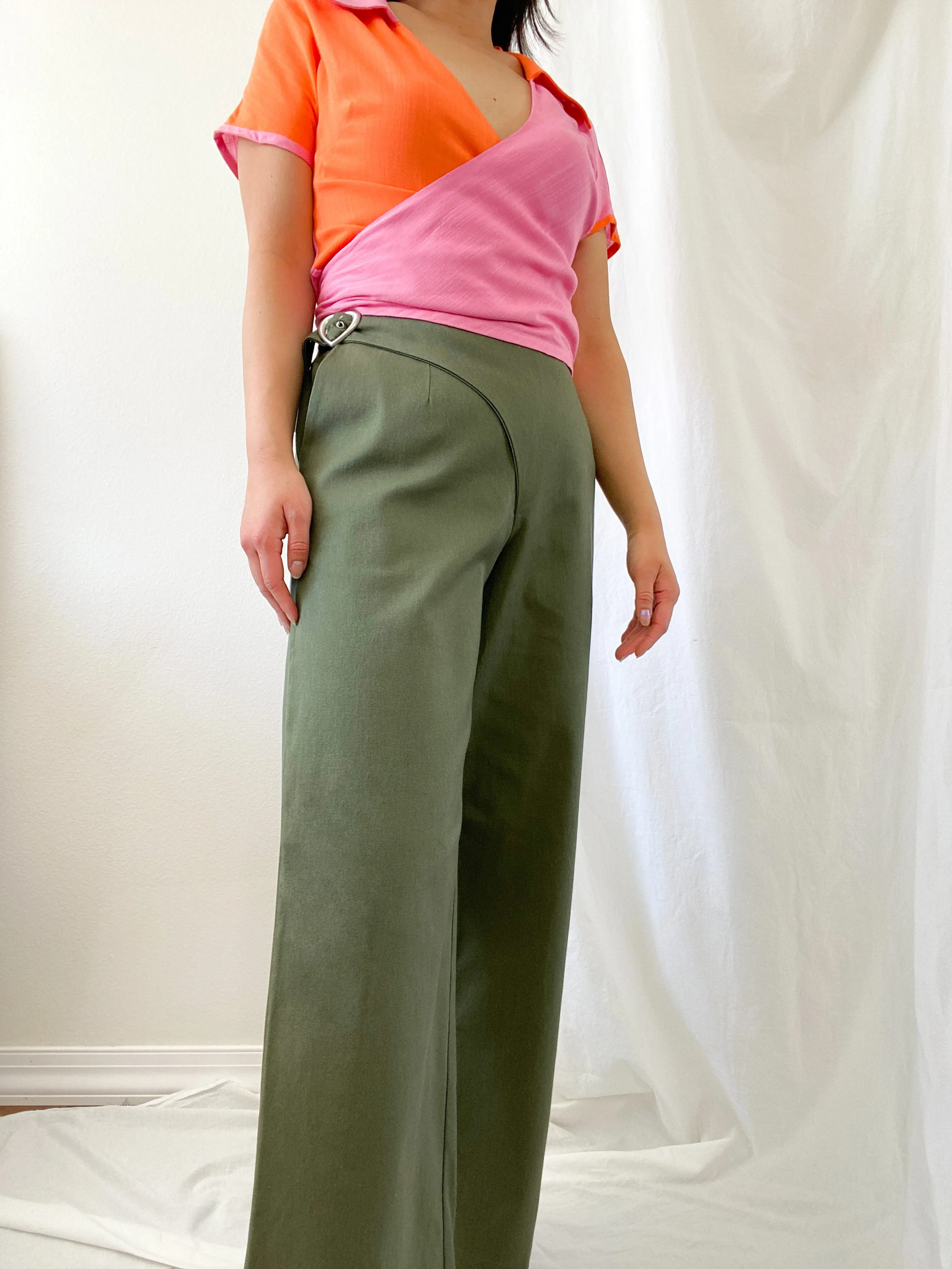 HEART BUCKLE PANTS ~ MOSS