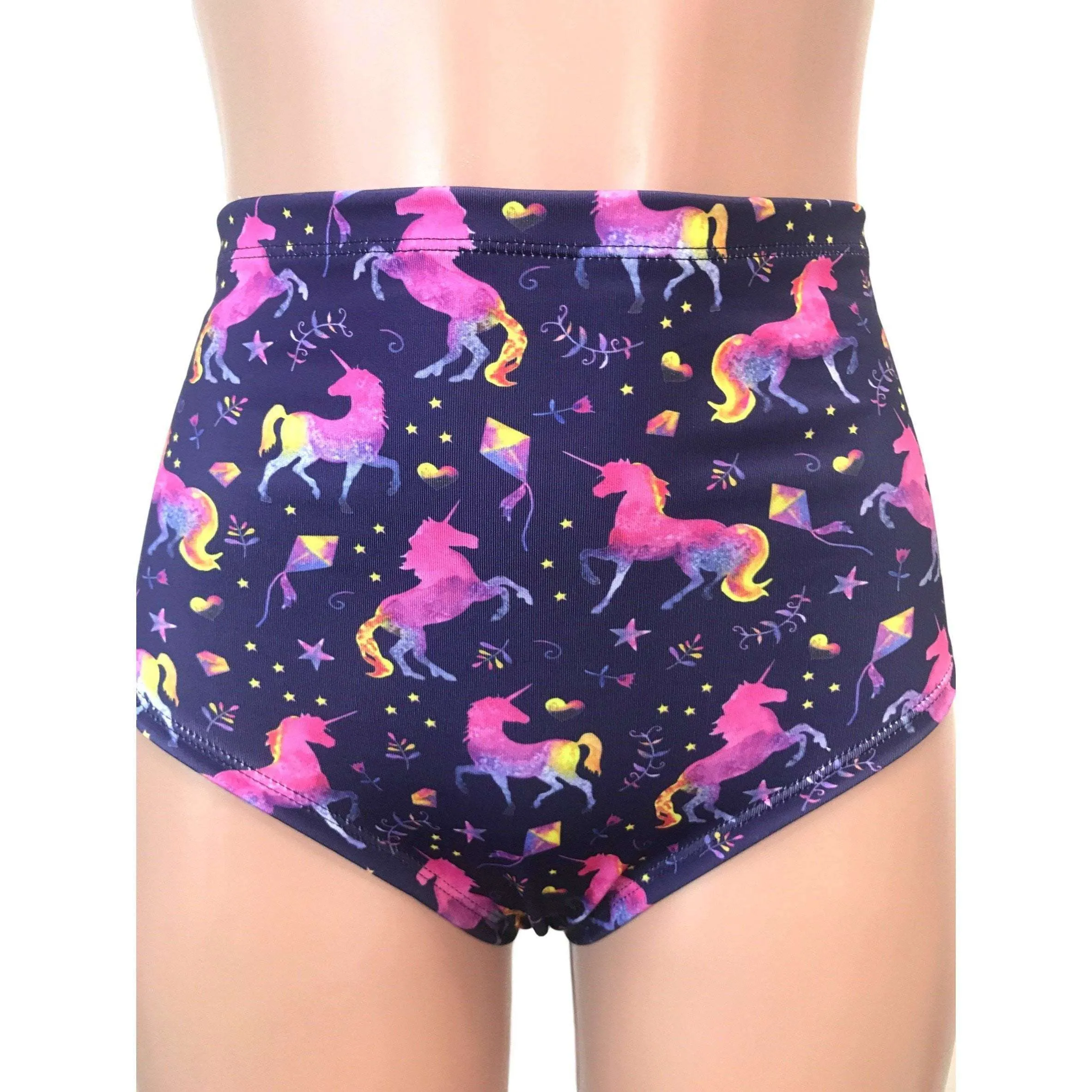 High Waist Hot Pants - Unicorns