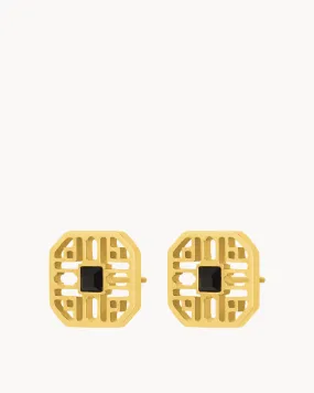 Hollow Power Ħabbata Studs, Gold