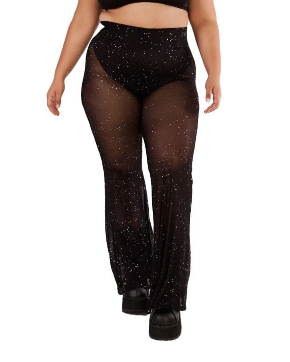 Holo Star Mesh Bell Bottoms