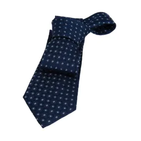 Hudson Foulard Silk Tie, Navy / Blue / Turquoise