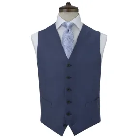 Hyde Blue Plain Weave Waistcoat