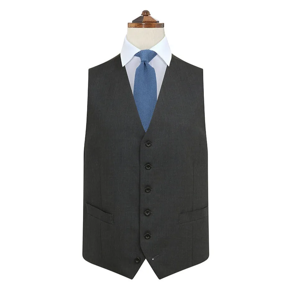 Hyde Charcoal Tropical Panama Wool Waistcoat