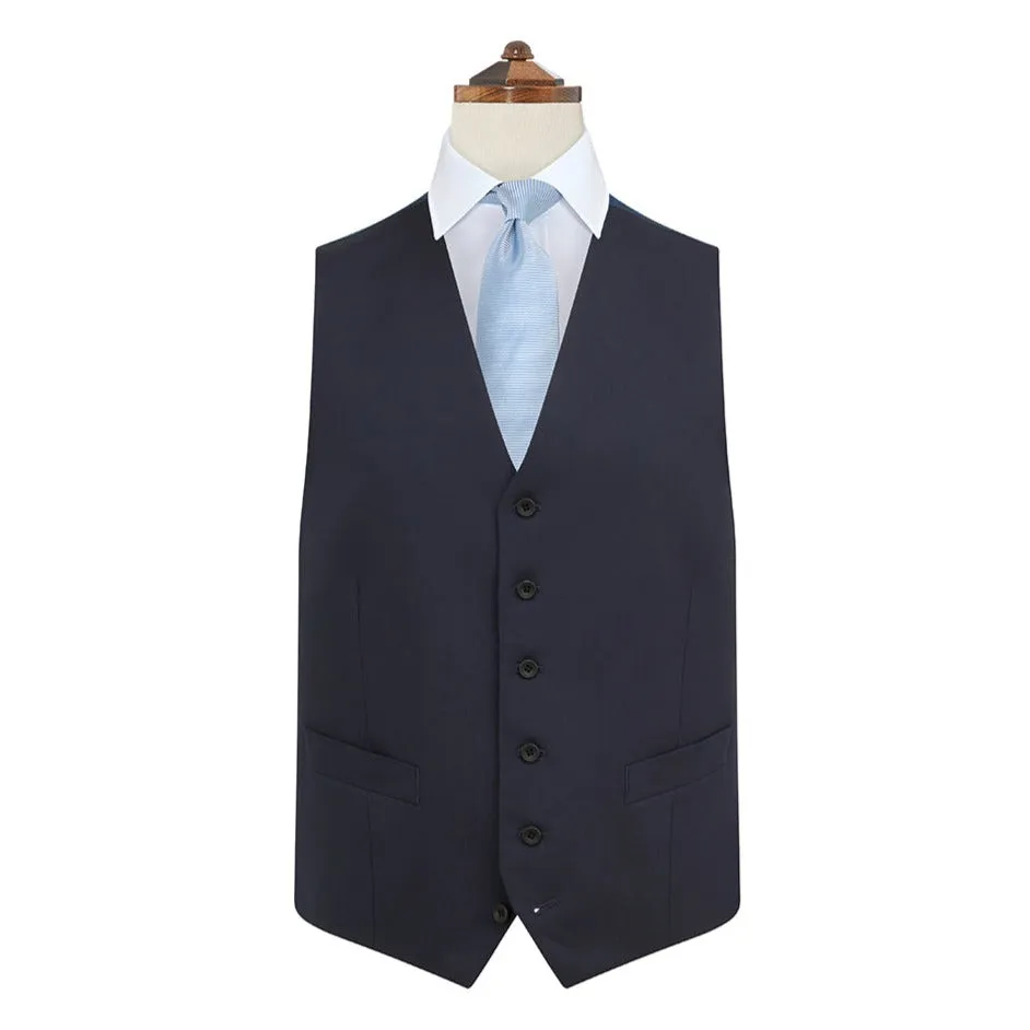 Hyde Navy Tropical Panama Wool Waistcoat