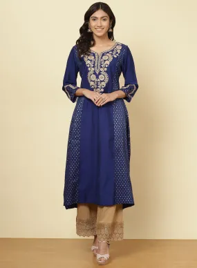 Imperial Blue Jashn Embroidered Kurta