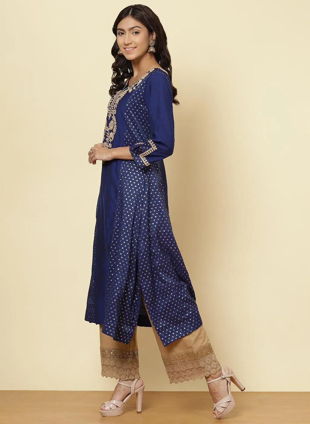 Imperial Blue Jashn Embroidered Kurta