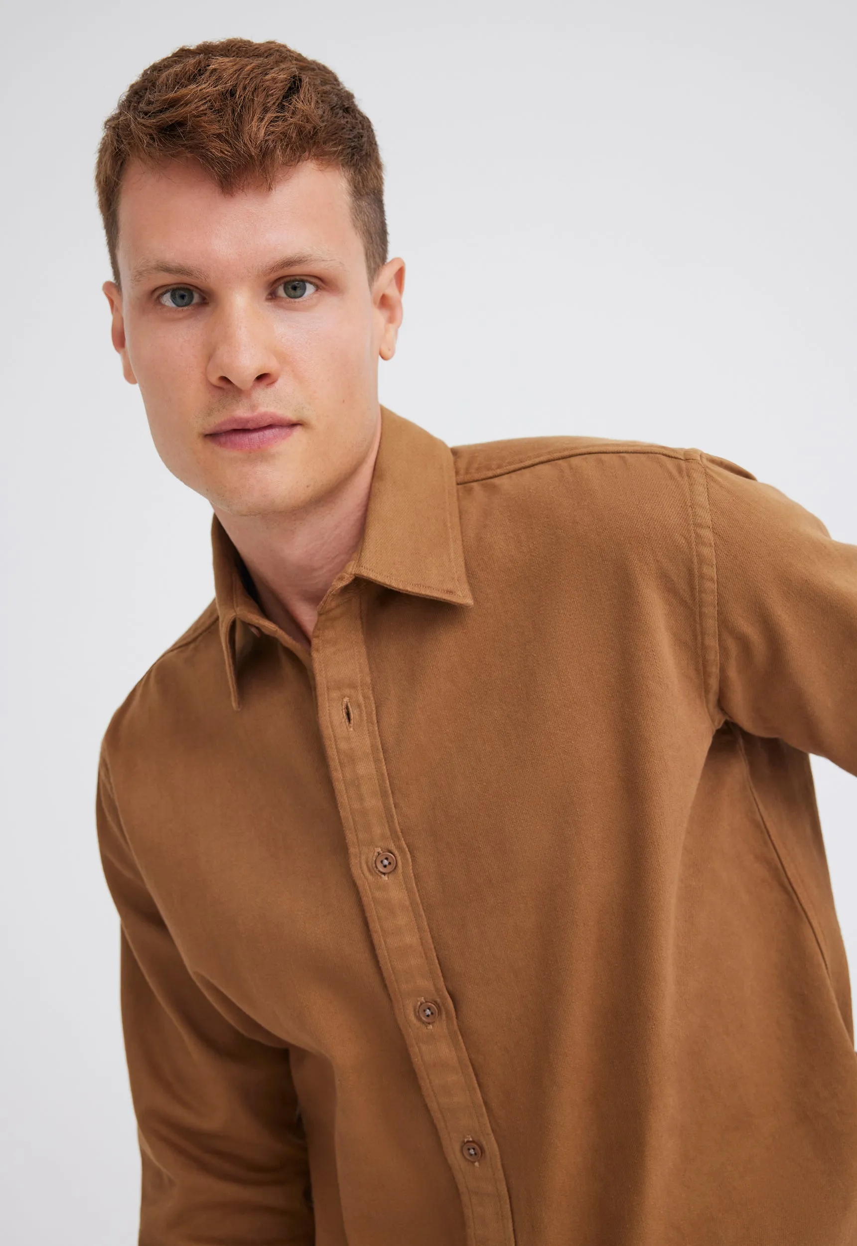 Izzi Italian Cotton Shirt - Colt Brown