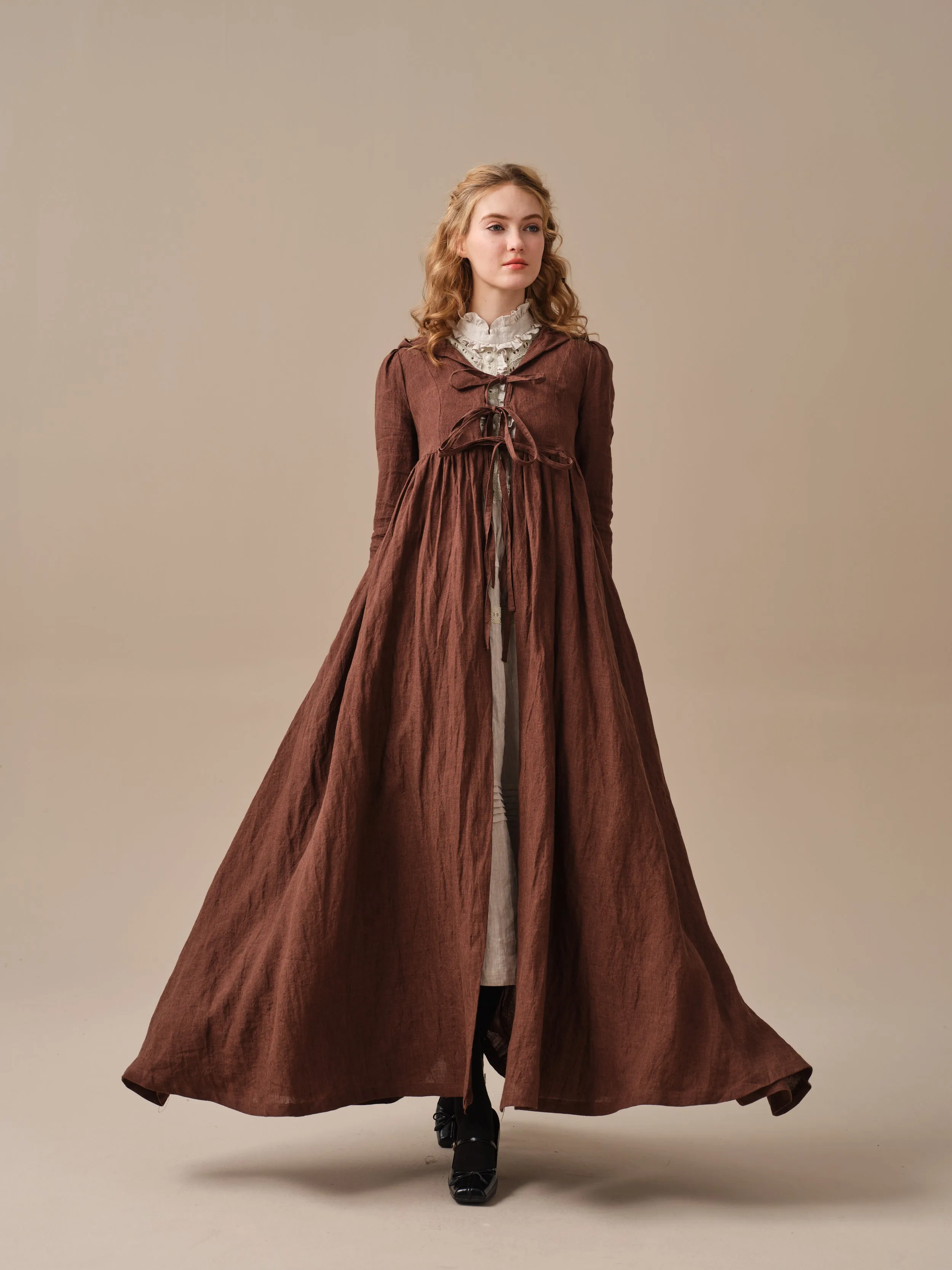 Jane 31 | hooded 100% linen coat dress