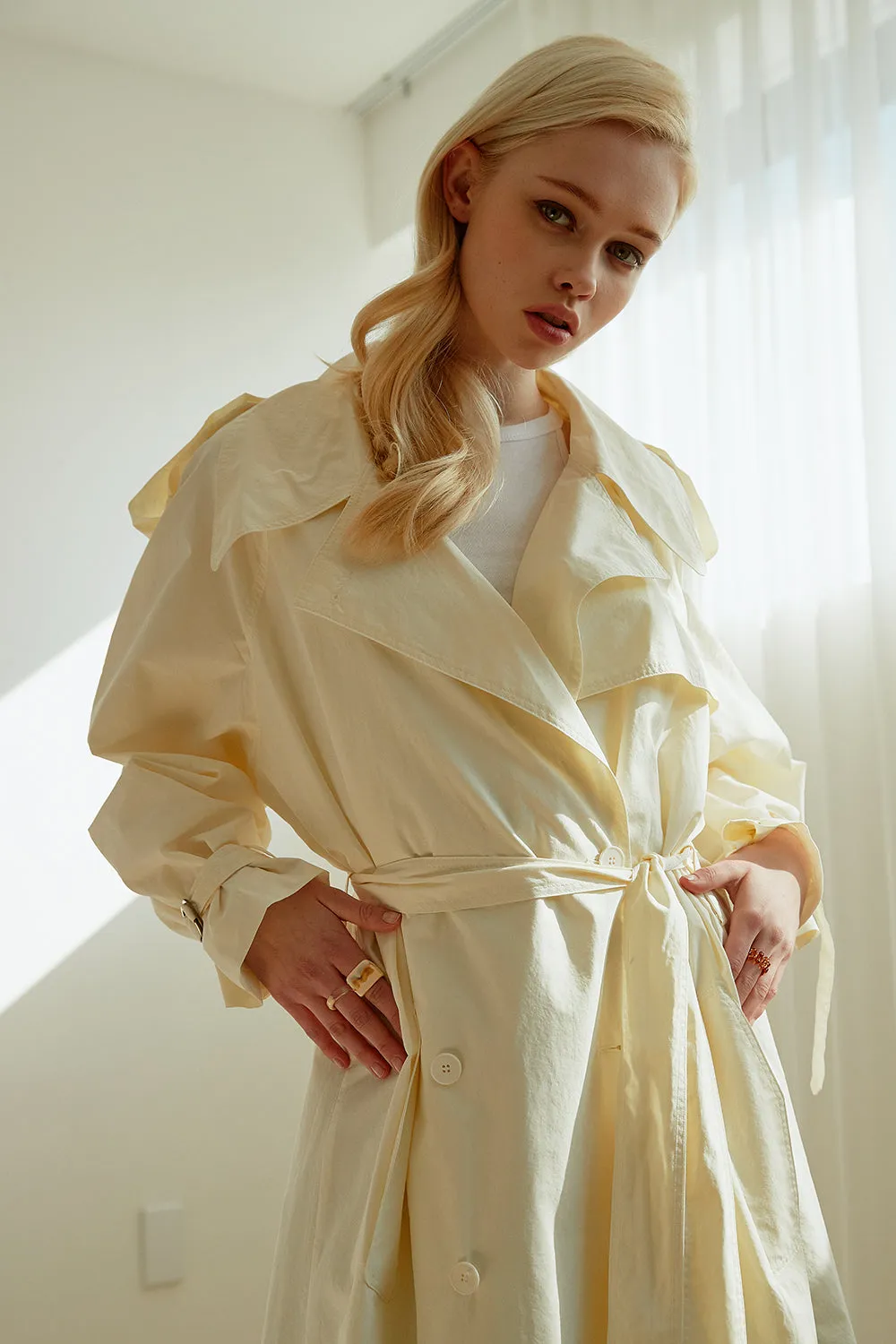 Joyce Flared Long Trench Coat