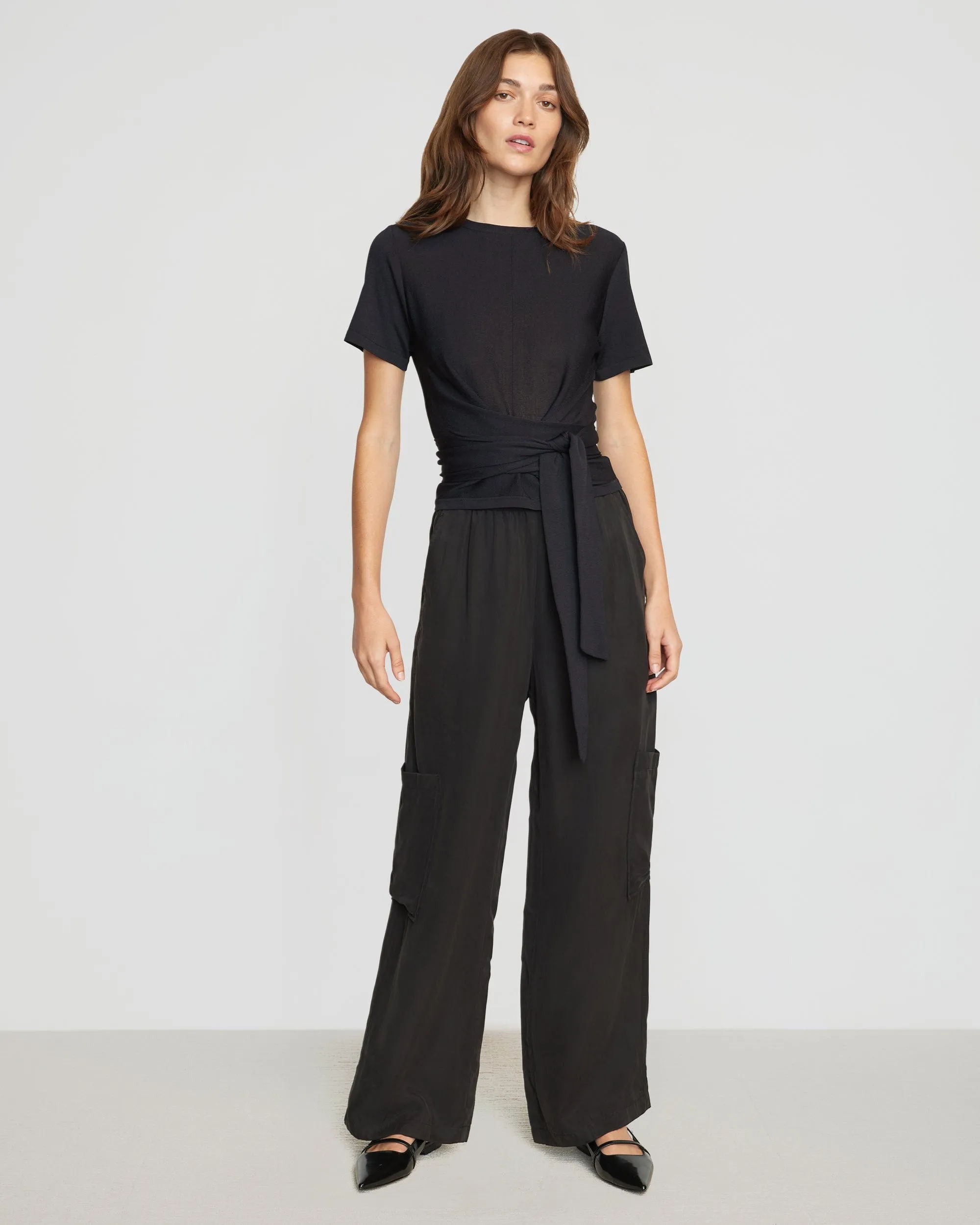 Jude Cropped Tie-Front Top