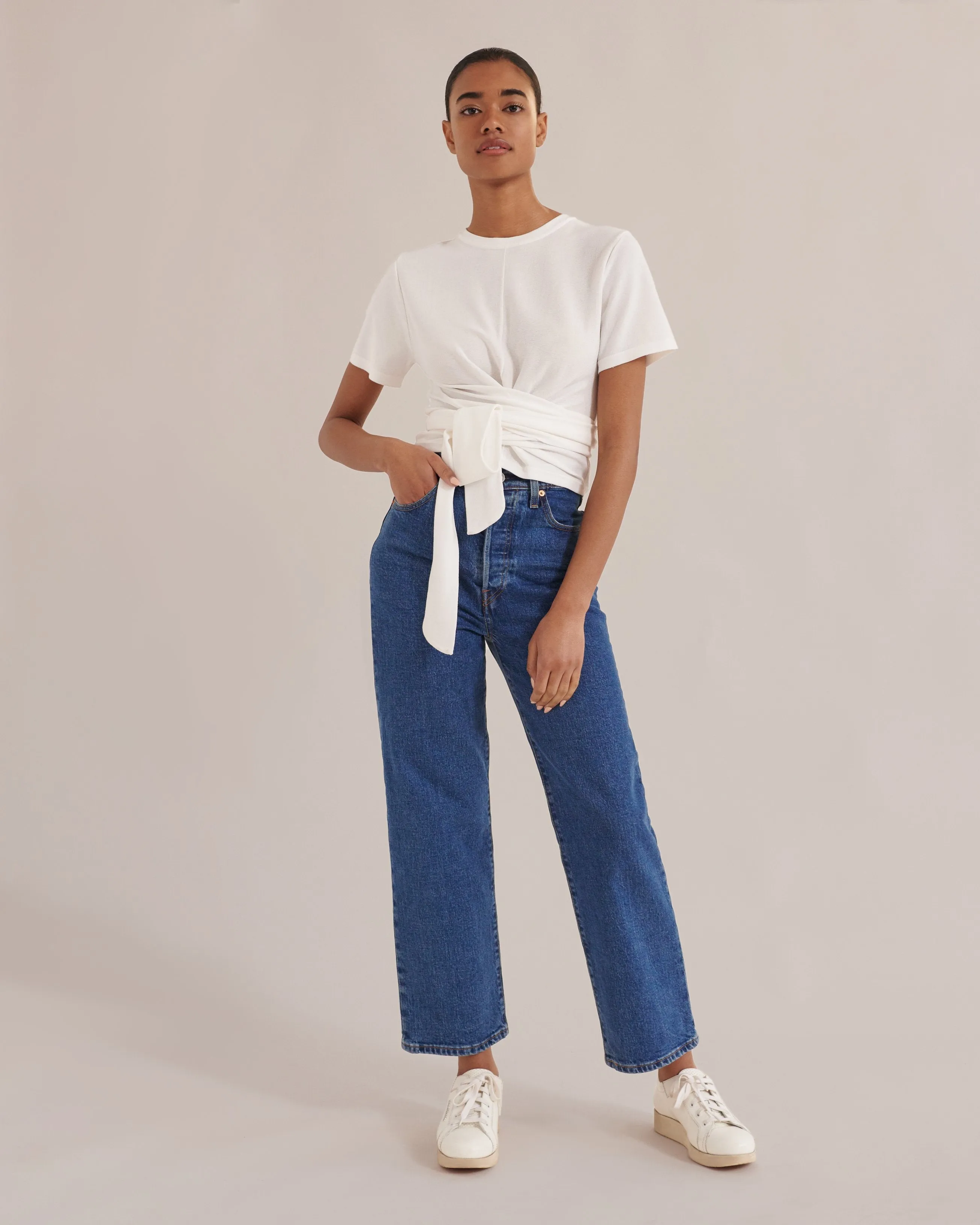 Jude Cropped Wrap Blouse