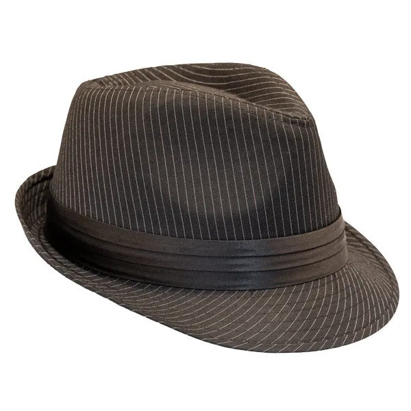 Kenny K - Black on Black Pinstripe Fedora Hat