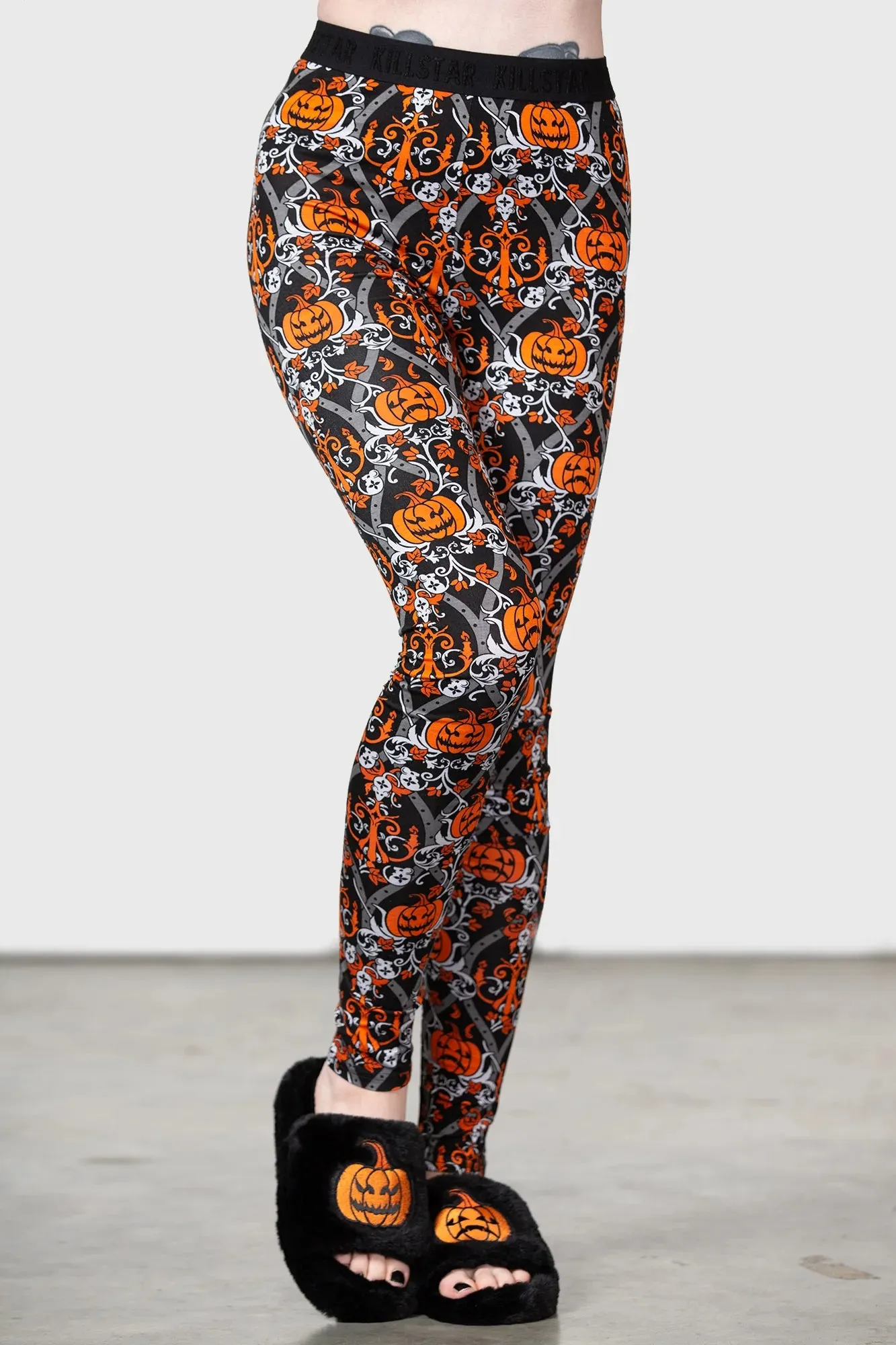 Killstar Haunted Leggings Pumpkin Halloween Print