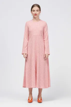 Kust Midi Dress Pink/White Check