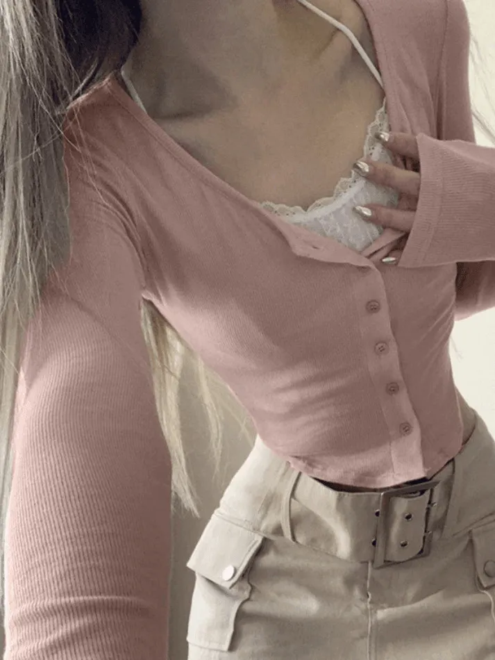 Lace Patchwork Graceful Crop Blouse