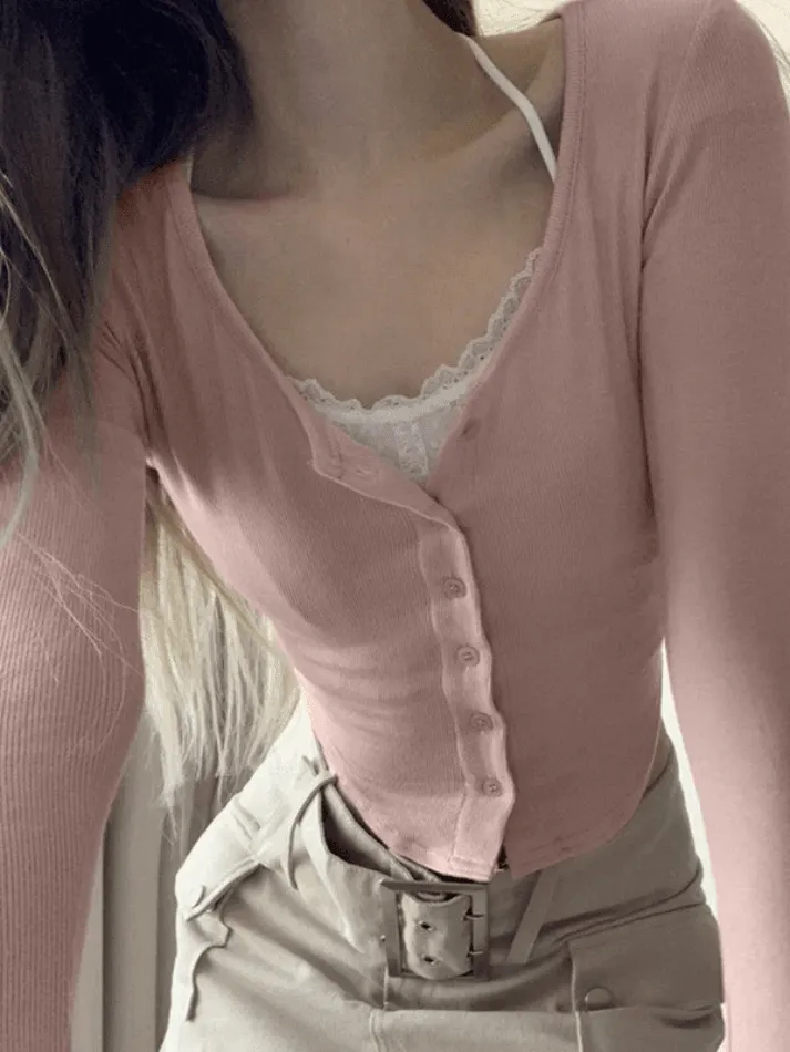 Lace Patchwork Graceful Crop Blouse