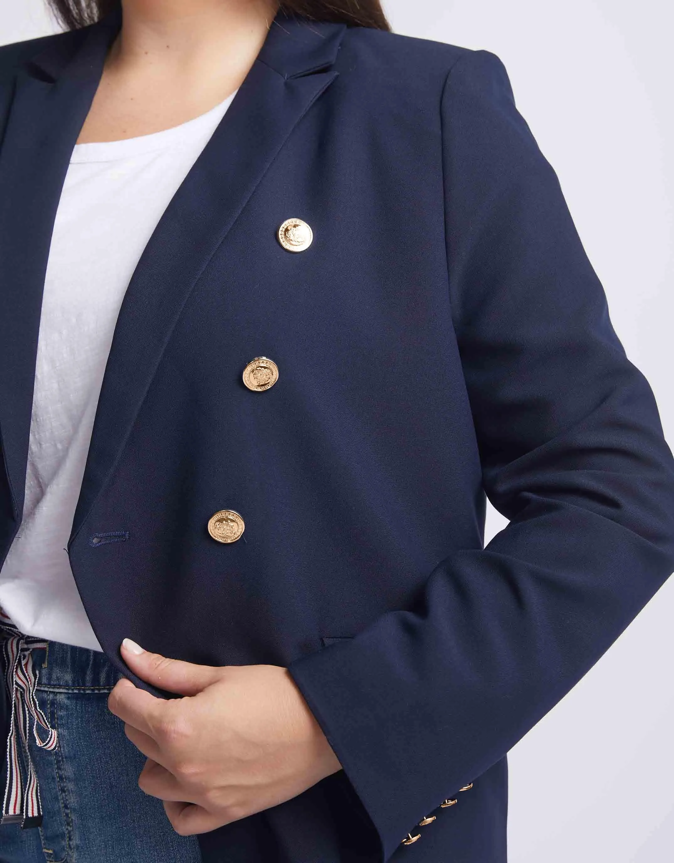 Lauren Blazer - Navy/Gold Buttons