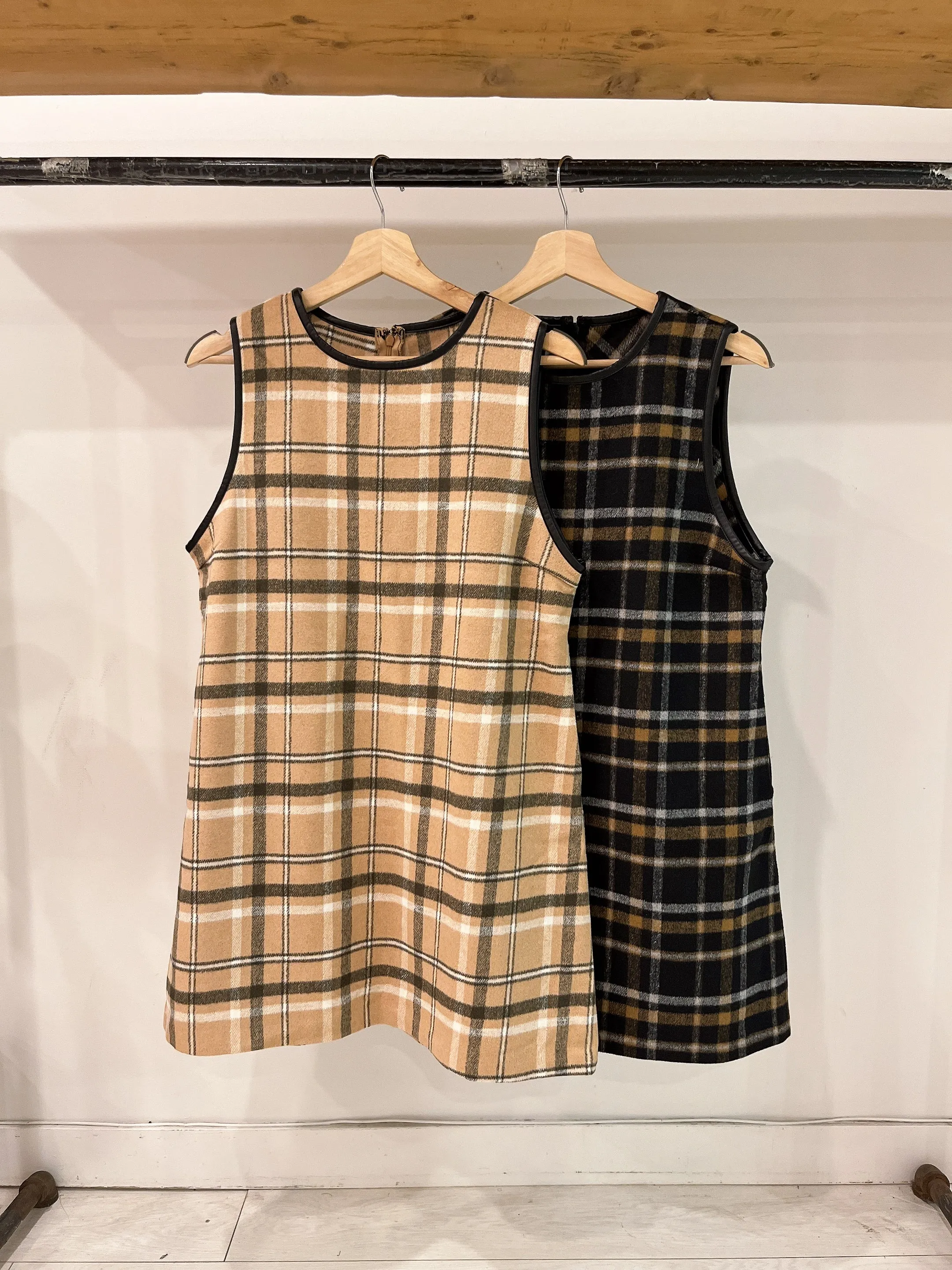 LECHE Plaid mini dress