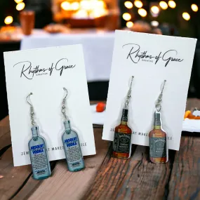 Liquor Earrings - Tequila Earrings, Handmade Earrings, Happy Hour, Alcohol Earrings, Vodka Earrings, Whiskey Earrings, Handmade Earrings, Drink Earrings