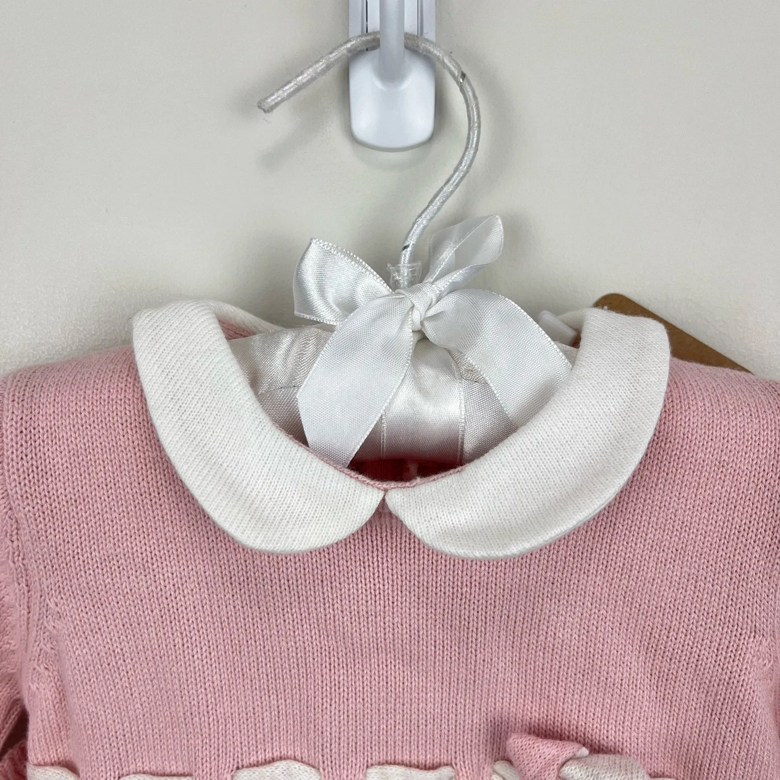 Mayoral Baby Girls Rose Knitted Bow Romper 2-4 Months NWT