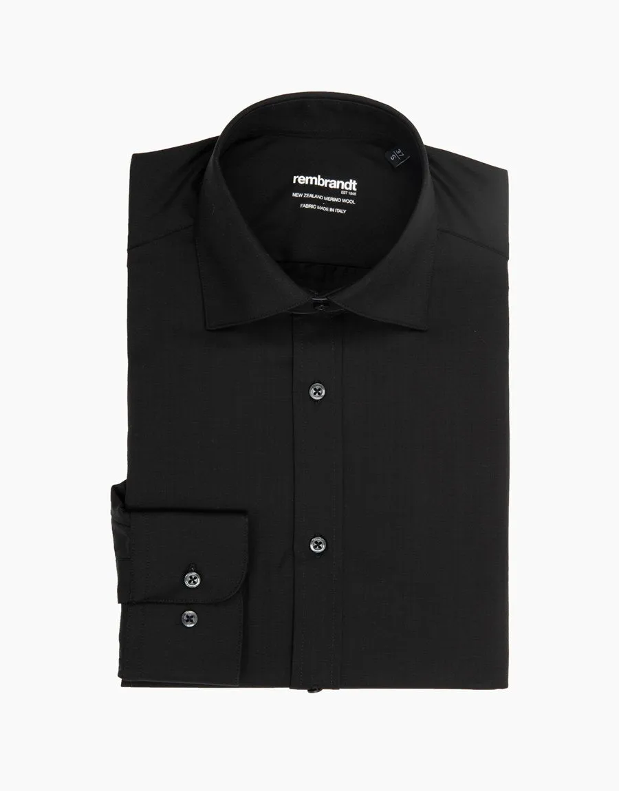 McCahon Black Merino Wool Shirt