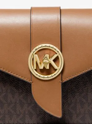 Medium Logo and Leather Convertible Crossbody Bag