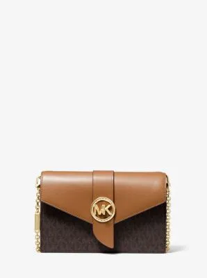 Medium Logo and Leather Convertible Crossbody Bag