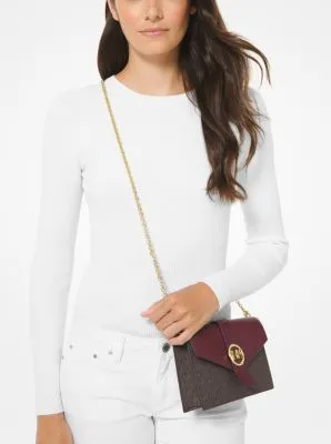 Medium Logo and Leather Convertible Crossbody Bag