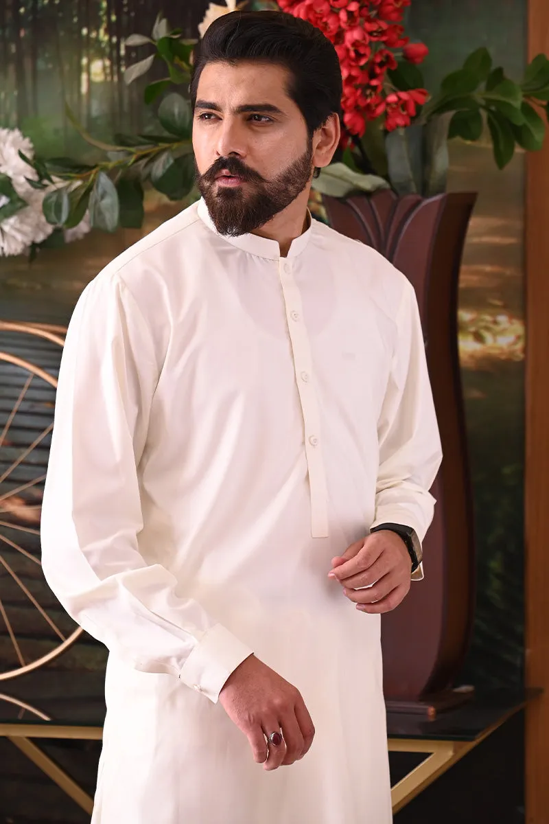 Men Premium Kameez Shalwar Cream