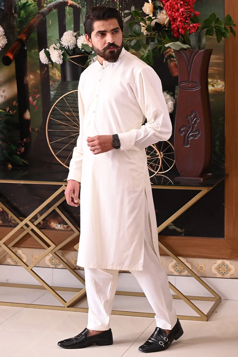 Men Premium Kameez Shalwar Cream