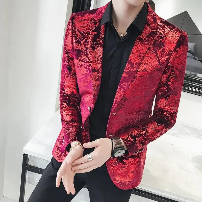 Men's Party Blazer Slim Fit Fashion Jacket