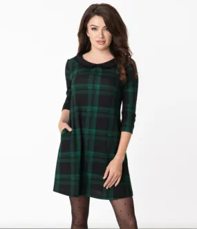 Metro Maven Plaid Shift Dress