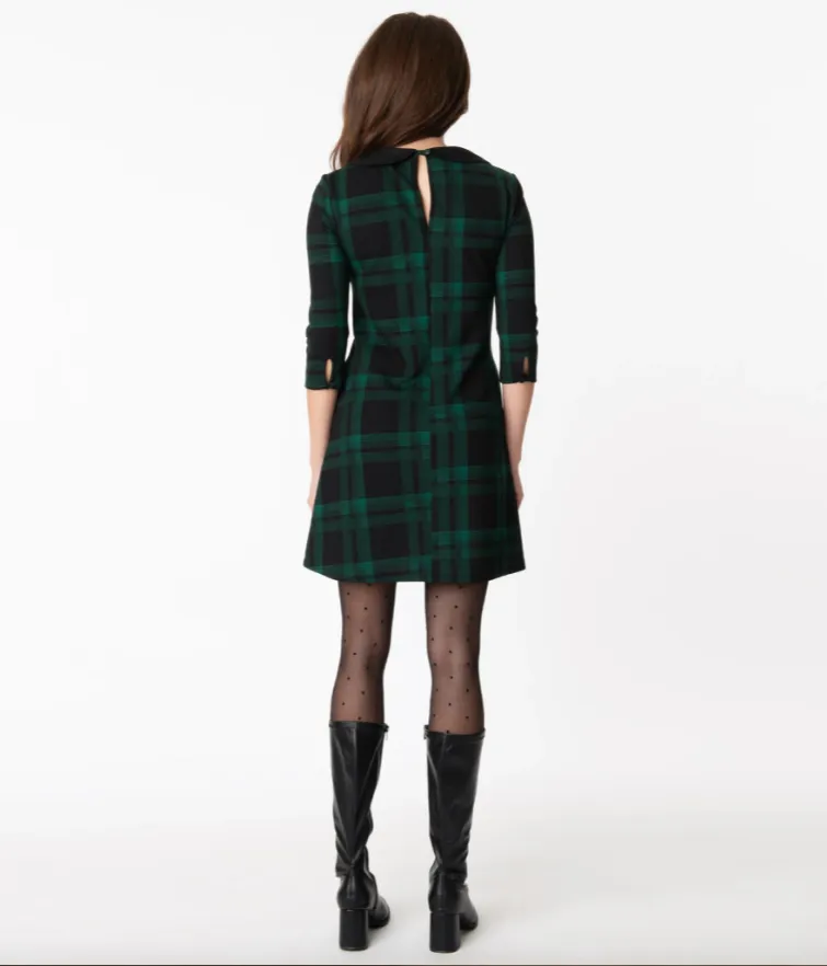 Metro Maven Plaid Shift Dress