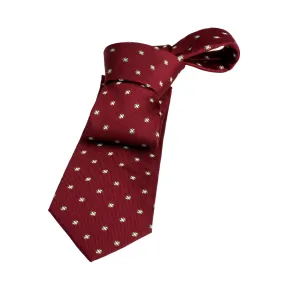 Millville Foulard Silk Tie, Burgundy / Light Green