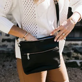 Mini Rome Black Leather Crossbody